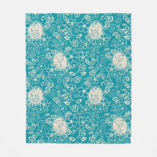 Peanuts   Snoopy Teal Tropical Beach Pattern Fleece Blanket