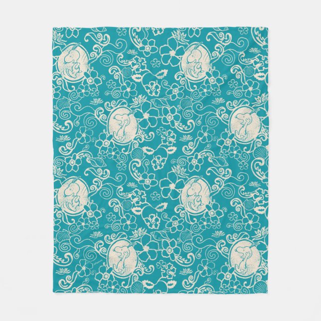 Peanuts | Snoopy Teal Tropical Beach Pattern Fleece Blanket (Front)