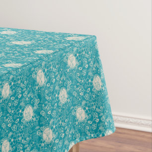 Peanuts   Snoopy Teal Tropical Beach Pattern Tablecloth