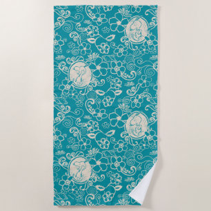 Peanuts   Snoopy Teal Tropical Beach Pattern Towel