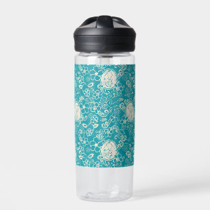 Peanuts   Snoopy Teal Tropical Beach Pattern Water Bottle