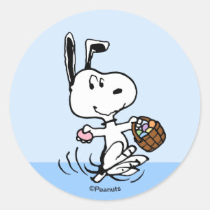 Peanuts   Snoopy the Easter Beagle Classic Round Sticker