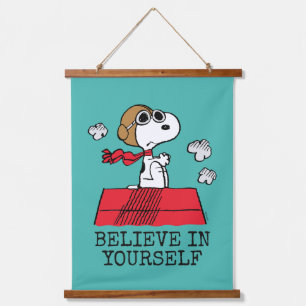 Peanuts   Snoopy the Flying Ace   Add Your Name Hanging Tapestry