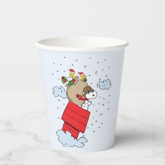 Peanuts | Snoopy the Flying Ace at Christmas Paper Cups (Front)