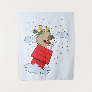Peanuts   Snoopy the Flying Ace at Christmas Tapestry