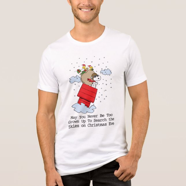 Peanuts | Snoopy the Flying Ace at Christmas Tri-Blend Shirt (Front)