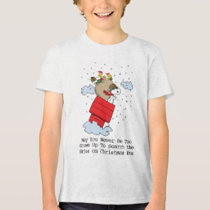 Peanuts Snoopy the Flying Ace at Christmas Tri-Blend Shirt