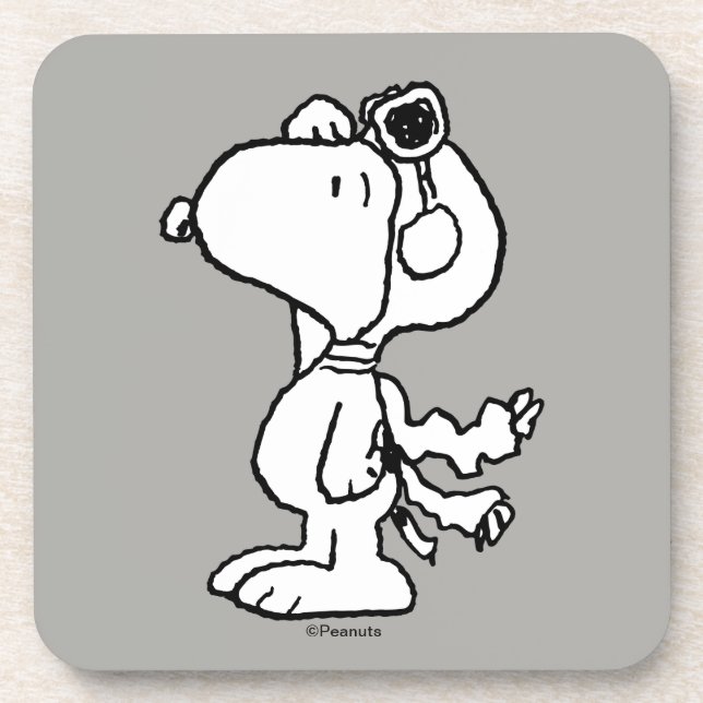 Peanuts | Snoopy the Flying Ace BW Coaster (Front)