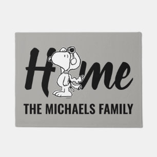 Peanuts   Snoopy the Flying Ace BW Doormat
