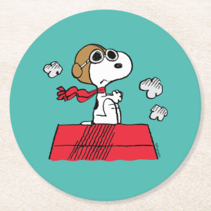 Peanuts   Snoopy the Flying Ace Round Paper Coaster