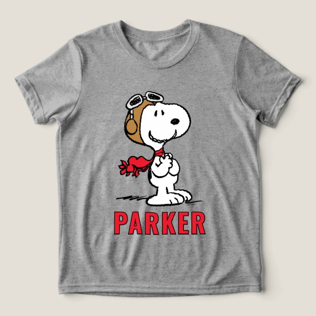Peanuts | Snoopy The Flying Ace Tri-Blend Shirt (Design Front)