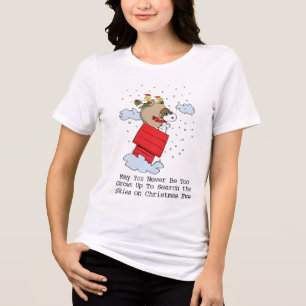 Peanuts   Snoopy the Red Baron at Christmas Tri-Blend Shirt