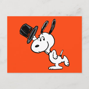 Peanuts Snoopy Top Hat Dance Postcard
