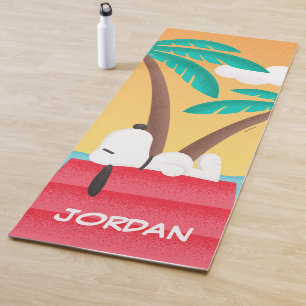 Peanuts   Snoopy Tropical Deco   Add Your Name Yoga Mat
