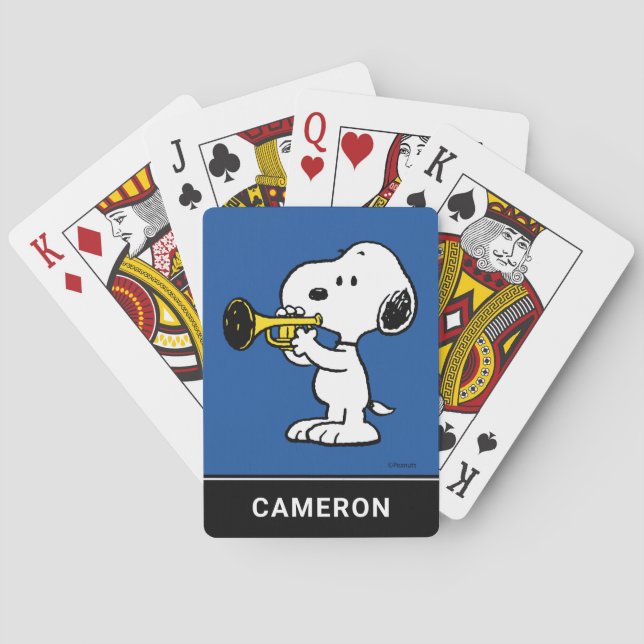 Peanuts | Snoopy Trumpet Player Playing Cards (Back)