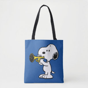 Peanuts   Snoopy Trumpet Player Tote Bag