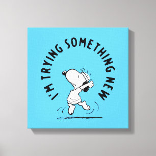 Peanuts   Snoopy Trying Something New Canvas Print