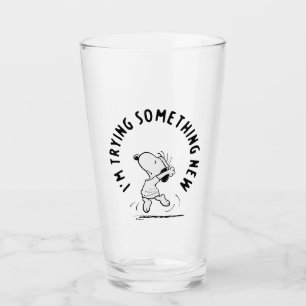 Peanuts   Snoopy Trying Something New Glass