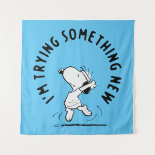 Peanuts   Snoopy Trying Something New Tapestry