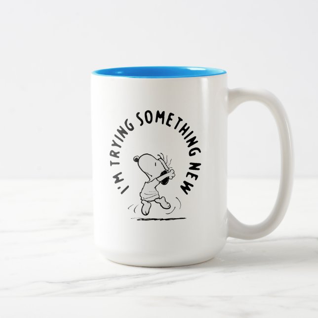 Peanuts | Snoopy Trying Something New Two-Tone Coffee Mug (Right)