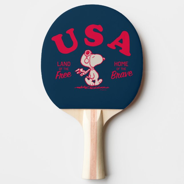 Peanuts | Snoopy USA Land of the Free Ping Pong Paddle (Front)