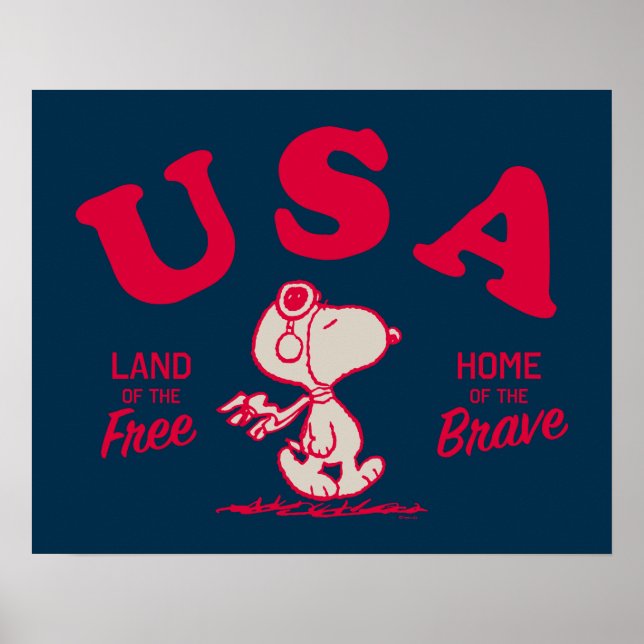Peanuts | Snoopy USA Land of the Free Poster (Front)