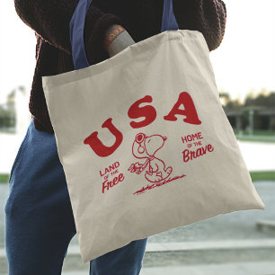 Peanuts   Snoopy USA Land of the Free Tote Bag