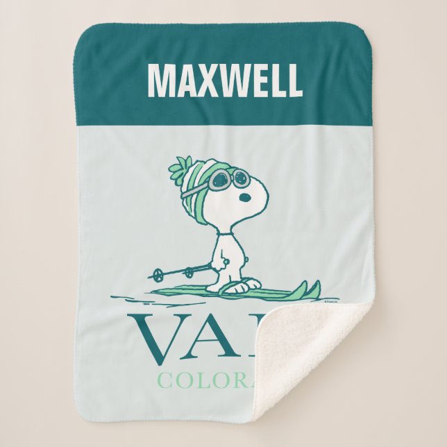 Peanuts | Snoopy Vail Colorado Sherpa Blanket (Front)