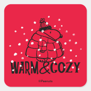 Peanuts Snoopy Warm & Cozy Square Sticker