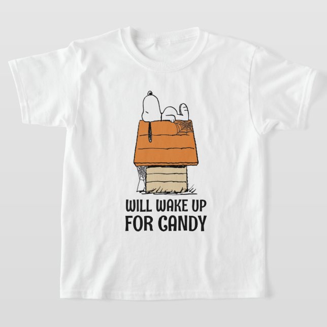 Peanuts | Snoopy Will Wake Up For Candy T-Shirt (Laydown)