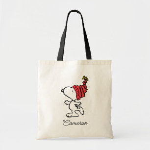 Peanuts   Snoopy Winter Beanie Cap   Add Your Name Tote Bag