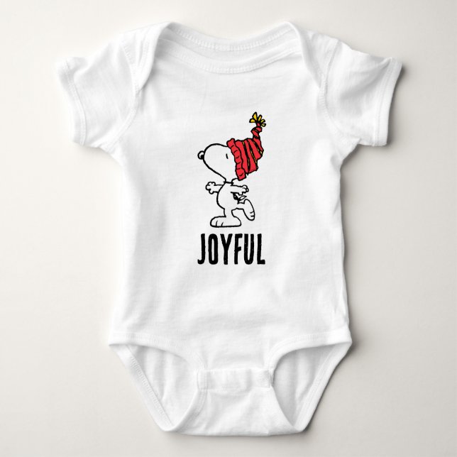 Peanuts | Snoopy Winter Beanie Cap Baby Bodysuit (Front)