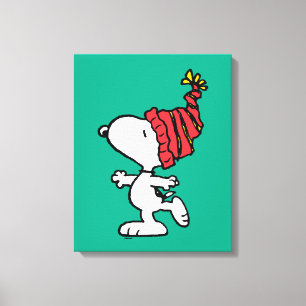 Peanuts   Snoopy Winter Beanie Cap Canvas Print