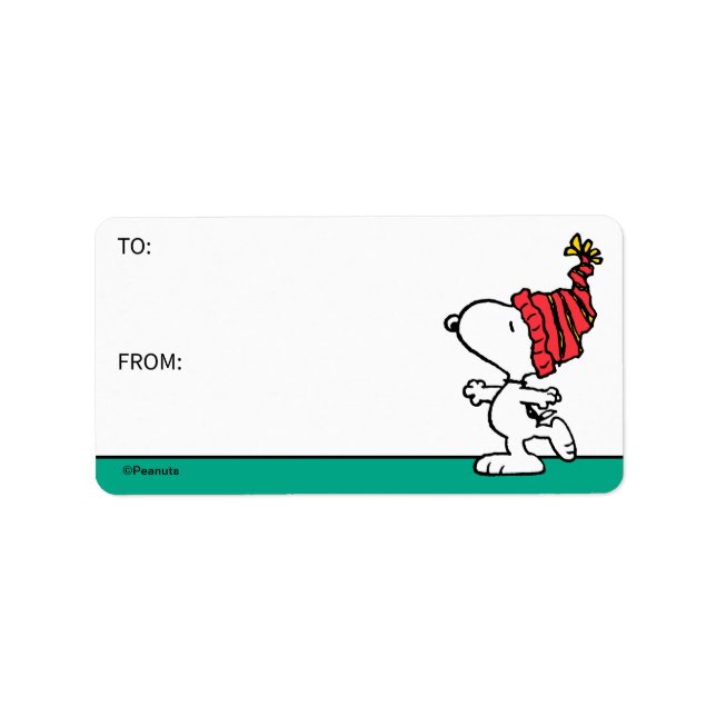Peanuts | Snoopy Winter Beanie Cap Gift Tag (Front)