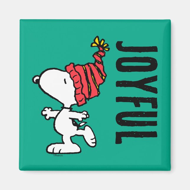 Peanuts | Snoopy Winter Beanie Cap Magnet (Front)