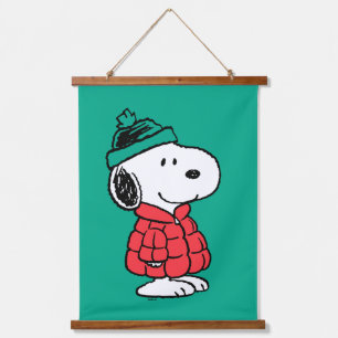 Peanuts   Snoopy Winter Coat & Hat Hanging Tapestry