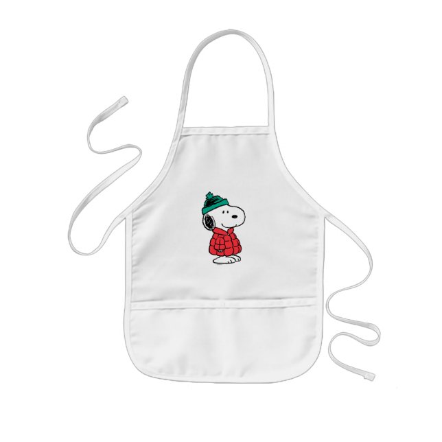 Peanuts | Snoopy Winter Coat & Hat Kids Apron (Front)