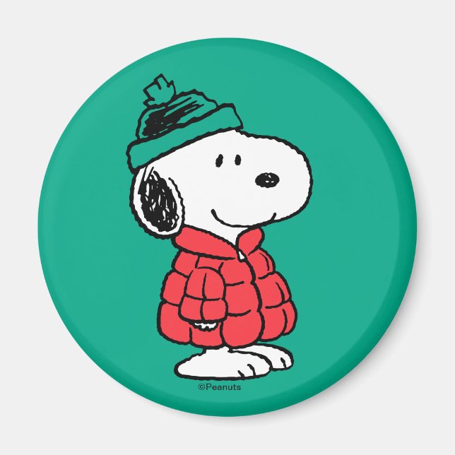 Peanuts | Snoopy Winter Coat & Hat Magnet (Front)