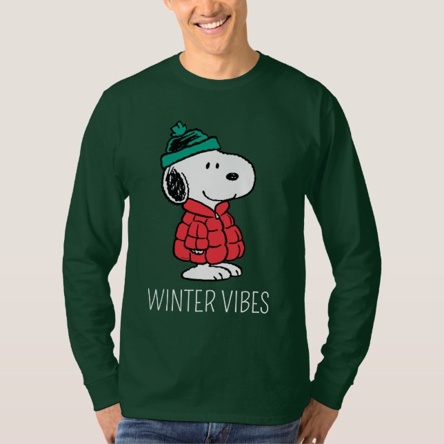 Peanuts | Snoopy Winter Coat & Hat T-Shirt (Front)