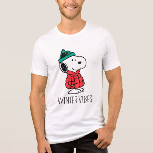 Peanuts   Snoopy Winter Coat & Hat Tri-Blend Shirt