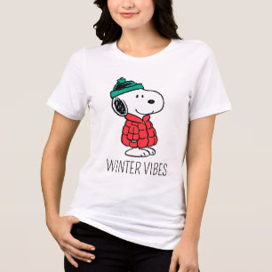 Peanuts Snoopy Winter Coat & Hat Tri-Blend Shirt