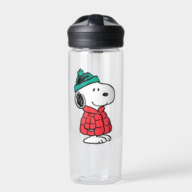 Peanuts | Snoopy Winter Coat & Hat Water Bottle (Front)