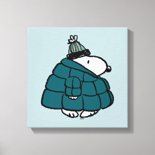Peanuts   Snoopy Winter Puffer Jacket Canvas Print