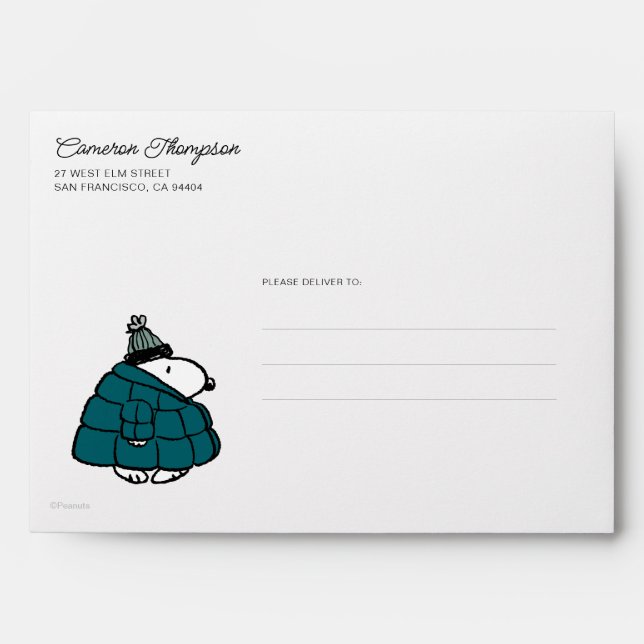 Peanuts | Snoopy Winter Puffer Jacket Envelope (Front)