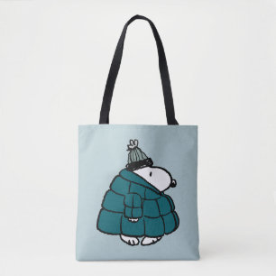 Peanuts   Snoopy Winter Puffer Jacket Tote Bag