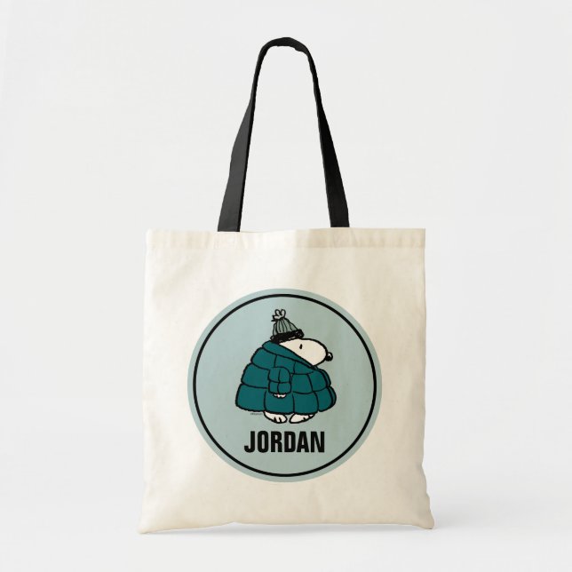 Peanuts | Snoopy Winter Puffer Jacket Tote Bag (Front)