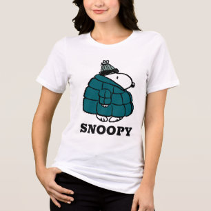 Peanuts Snoopy Winter Puffer Jacket Tri-Blend Shirt