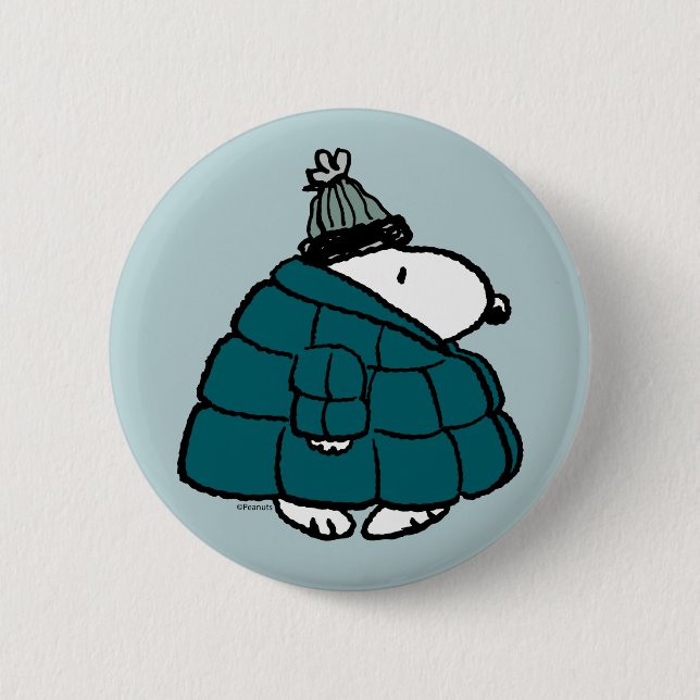 Peanuts | Snoopy Winter Puffy Jacket 6 Cm Round Badge (Front)