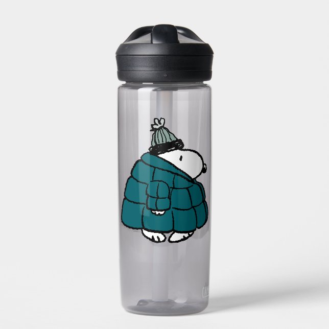 Peanuts | Snoopy Winter Puffy Jacket Water Bottle (Front)