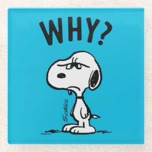 Peanuts   Snoopy Wonders Why? Glass Coaster
